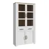 Buy Bohol Display Cabinet 4 Door 1 Drawer in Oak/White inc LED Lighting, 3 from Furnituretta
