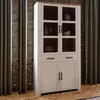 Buy Bohol Display Cabinet 4 Door 1 Drawer in Oak/White inc LED Lighting, 8 from Furnituretta