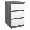 Buy Naia Bedside 3 Drawers in Concrete and White High Gloss from Furnituretta