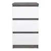 Buy Naia Bedside 3 Drawers in Concrete and White High Gloss, 2 from Furnituretta