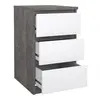 Buy Naia Bedside 3 Drawers in Concrete and White High Gloss, 4 from Furnituretta