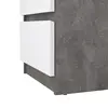 Buy Naia Bedside 3 Drawers in Concrete and White High Gloss, 7 from Furnituretta