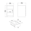 Buy Naia Bedside 3 Drawers in Concrete and White High Gloss, 8 from Furnituretta