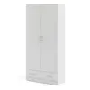 Buy Space Wardrobe with 2 Doors + 1 Drawer in White, 3 from Furnituretta