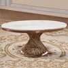 Buy Pescara Marble Coffee Table with Stainless Steel Base – Oval White Marble-Effect & Rose Gold Frame from Furnituretta