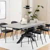 Buy Heaven Extendable Dining Table with Ceramic Grey Top – Seats 6 / 8, Colour: Ceramic Grey, Item Width: 240, 7 from Furnituretta