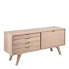 Buy A-Line Sideboard with 4 Drawers & Sliding Door in White Oak from Furnituretta
