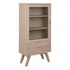 Buy A-Line Display Cabinet – White Oak Veneer with Glass Door, 2 Drawers & 2 Shelves from Furnituretta