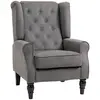 Buy Homcom Retro Accent Chair, Wingback Armchair with Wood Frame from Furnituretta