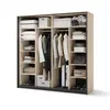Buy Enna EN-01 Sliding Door Wardrobe – 220 cm in Beige & Black with Mirror and LED, 4 from Furnituretta
