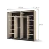Buy Enna EN-01 Sliding Door Wardrobe – 220 cm in Beige & Black with Mirror and LED, 3 from Furnituretta