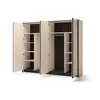 Buy Enna EN-06 Hinged Door Wardrobe – 251 cm in Beige & Black with Mirror & LED, 2 from Furnituretta