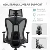 Buy Vinsetto Mesh Office Chair, Ergonomic Desk Chair, Computer Chair with Adjustable Headrest and Lumbar Support, 135° Reclining Back and 3D Armrest for Home Office Study, Grey, 6 from Furnituretta