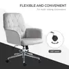 Buy Vinsetto Linen Computer Chair with Armrest, Modern Swivel Chair with Adjustable Height, Light Grey, 7 from Furnituretta