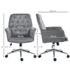 Buy Vinsetto Linen Computer Chair with Armrest, Modern Swivel Chair with Adjustable Height, Dark Grey, 3 from Furnituretta