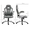 Buy Vinsetto Computer Gaming Chair, Office Desk Swivel Chair, PU Leather Racing Chair with 90° Flip-up Armrest, Adjustable Height and Rolling Wheels, Grey, 3 from Furnituretta