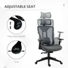 Buy Vinsetto Mesh Office Chair, Ergonomic Desk Chair, Computer Chair with Adjustable Headrest and Lumbar Support, 135° Reclining Back and 3D Armrest for Home Office Study, Grey, 4 from Furnituretta