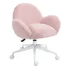Buy HOMCOM Makeup Vanity Chair, Cute Fluffy Desk Chair with Rolling Wheels for Bedroom Living Room, Pink from Furnituretta