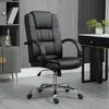 Buy Vinsetto Office Chair, PU Leather Desk Chair with 13cm Soft Padded Seat and Backrest, Swivel Chair with Adjustable Height and Rolling Wheels, Black, 2 from Furnituretta