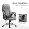 Buy Vinsetto Office Chair, Linen Fabric Desk Chair, Height Adjustable Computer Chair with Padded Armrests, Swivel Wheels and Tilt Function, Grey, 4 from Furnituretta