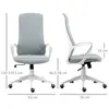 Buy Vinsetto High Back Office Chair, Fabric Desk Chair with Armrests, Adjustable Height, Swivel Wheels, Light Grey, 3 from Furnituretta