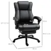 Buy Vinsetto Executive Office Chair for Home, PU Leather Computer Chair, Swivel Desk Chair with Footrest, Wheels, Adjustable Height, Black, 3 from Furnituretta