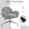 Buy HOMCOM Makeup Vanity Chair, Cute Fluffy Desk Chair with Rolling Wheels for Bedroom Living Room, Grey, 4 from Furnituretta