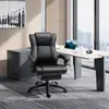 Buy Vinsetto Executive Office Chair for Home, PU Leather Computer Chair, Swivel Desk Chair with Footrest, Wheels, Adjustable Height, Black, 2 from Furnituretta