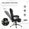 Buy HOMCOM Executive Office Chair, PU Leather Home Office Chair with Swivel Wheels, Reclining Backrest, Retractable Footrest, Black, 5 from Furnituretta