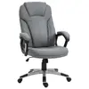 Buy Vinsetto Office Chair, Linen Fabric Desk Chair, Height Adjustable Computer Chair with Padded Armrests, Swivel Wheels and Tilt Function, Grey from Furnituretta