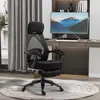 Buy Vinsetto Office Chair with Footrest,High Back Swivel Desk Chair with Adjustable Height and Headrest for Home Office, Black, 2 from Furnituretta