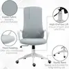 Buy Vinsetto High Back Office Chair, Fabric Desk Chair with Armrests, Adjustable Height, Swivel Wheels, Light Grey, 8 from Furnituretta