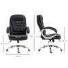Buy HOMCOM Office Chair Computer Chair Executive Office Chair with Height Adjustable, Comfortable Desk Chair for Home Office Fabric Black, 3 from Furnituretta