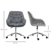 Buy Vinsetto Home Office Chair Velvet Ergonomic Computer Chair Comfy Desk Chair with Adjustable Height, Arm and Back Support, Dark Grey, 3 from Furnituretta