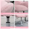 Buy HOMCOM Makeup Vanity Chair, Cute Fluffy Desk Chair with Rolling Wheels for Bedroom Living Room, Pink, 6 from Furnituretta