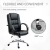 Buy Vinsetto Office Chair, PU Leather Desk Chair with 13cm Soft Padded Seat and Backrest, Swivel Chair with Adjustable Height and Rolling Wheels, Black, 5 from Furnituretta