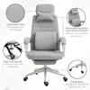 Buy Vinsetto Office Chair, Ergonomic Desk Chair, High Back Fabric Work Chair with 160° Reclining Backrest, Retractable Footrest, Neck and Lumbar Pillow for Home and Study, Grey, 6 from Furnituretta