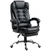 Buy HOMCOM Executive Office Chair, PU Leather Home Office Chair with Swivel Wheels, Reclining Backrest, Retractable Footrest, Black from Furnituretta