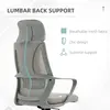Buy Vinsetto Ergonomic Office Chair, High Back Computer Chair, Mesh Desk Chair with Lumbar Support, Headrest, Wheel, Adjustable Height, Grey, 6 from Furnituretta