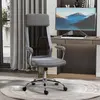 Buy Vinsetto Office Chair, Ergonomic Desk Chair, High Back Computer Chair with Adjustable Height, Swivel Rolling Wheels, Mesh Back and Linen-Feel Fabric Seat for Home and Study, Grey from Furnituretta