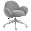 Buy HOMCOM Makeup Vanity Chair, Cute Fluffy Desk Chair with Rolling Wheels for Bedroom Living Room, Grey from Furnituretta