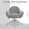 Buy HOMCOM Makeup Vanity Chair, Cute Fluffy Desk Chair with Rolling Wheels for Bedroom Living Room, Grey, 5 from Furnituretta