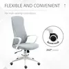 Buy Vinsetto High Back Office Chair, Fabric Desk Chair with Armrests, Adjustable Height, Swivel Wheels, Light Grey, 7 from Furnituretta