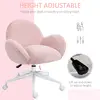 Buy HOMCOM Makeup Vanity Chair, Cute Fluffy Desk Chair with Rolling Wheels for Bedroom Living Room, Pink, 4 from Furnituretta