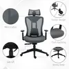 Buy Vinsetto Mesh Office Chair, Ergonomic Desk Chair, Computer Chair with Adjustable Headrest and Lumbar Support, 135° Reclining Back and 3D Armrest for Home Office Study, Grey, 9 from Furnituretta