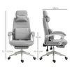Buy Vinsetto Office Chair, Ergonomic Desk Chair, High Back Fabric Work Chair with 160° Reclining Backrest, Retractable Footrest, Neck and Lumbar Pillow for Home and Study, Grey, 3 from Furnituretta