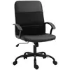 Buy Vinsetto Mesh Office Chair, Faux Leather Desk Chair with Swivel Wheels, Adjustable Height and Tilt Function, Black, 2 from Furnituretta