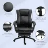Buy Vinsetto Executive Office Chair for Home, PU Leather Computer Chair, Swivel Desk Chair with Footrest, Wheels, Adjustable Height, Black, 7 from Furnituretta