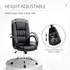 Buy Vinsetto Office Chair, PU Leather Desk Chair with 13cm Soft Padded Seat and Backrest, Swivel Chair with Adjustable Height and Rolling Wheels, Black, 6 from Furnituretta