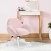 Buy HOMCOM Makeup Vanity Chair, Cute Fluffy Desk Chair with Rolling Wheels for Bedroom Living Room, Pink, 7 from Furnituretta